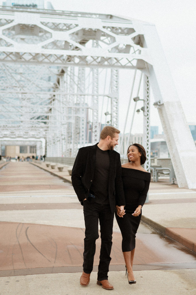 Pedestrian Bridge Engagement Session with Sarah and Aaron, Fall Marigold Photography